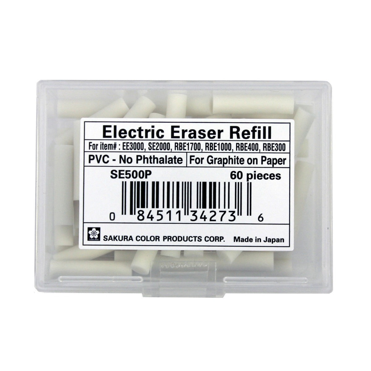 Sakura Replacement Pencil Erasers - 60