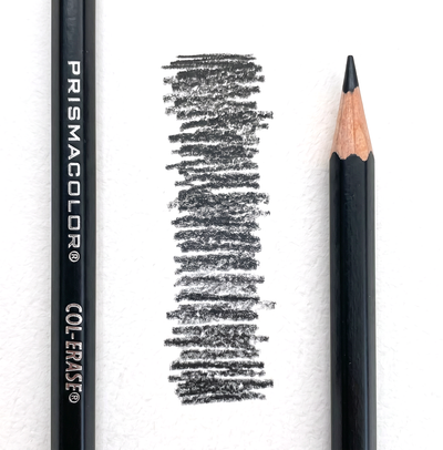 Prismacolor Col-erase black. Erasable colouring pencils.