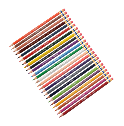 Pack of 24 Prismacolor Col-erase erasable colouring pencils.