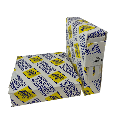 Chromacolour white slotted hole reinforcers for punched animation paper.